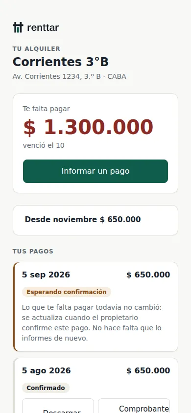 El portal, como lo ve el inquilino